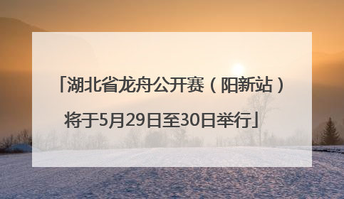 湖北省龙舟公开赛（阳新站）将于5月29日至30日举行
