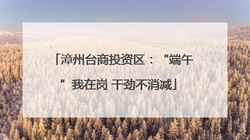 漳州台商投资区：“端午”我在岗 干劲不消减