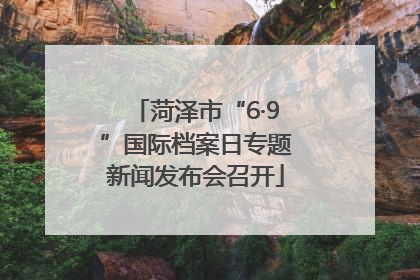 菏泽市“6·9”国际档案日专题新闻发布会召开