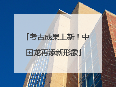 考古成果上新！中国龙再添新形象