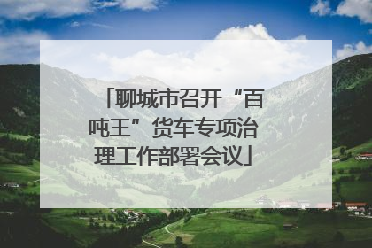 聊城市召开“百吨王”货车专项治理工作部署会议