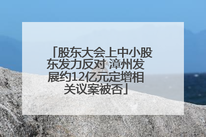 股东大会上中小股东发力反对 漳州发展约12亿元定增相关议案被否