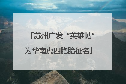 苏州广发“英雄帖”为华南虎四胞胎征名