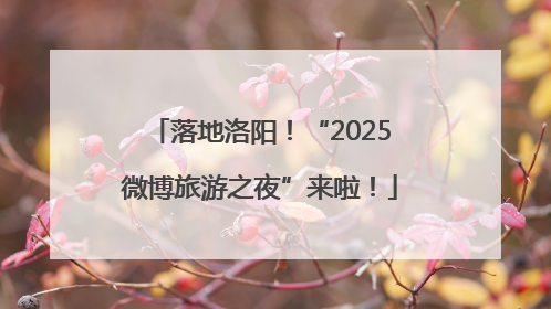 落地洛阳！“2025微博旅游之夜”来啦！