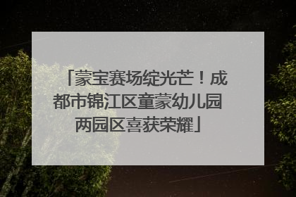 蒙宝赛场绽光芒！成都市锦江区童蒙幼儿园两园区喜获荣耀