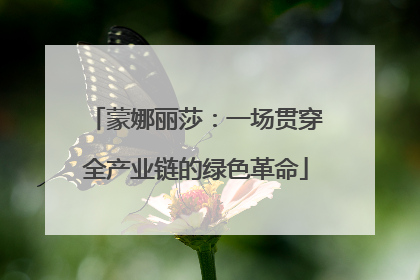 蒙娜丽莎：一场贯穿全产业链的绿色革命