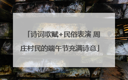 诗词歌赋+民俗表演 周庄村民的端午节充满诗意