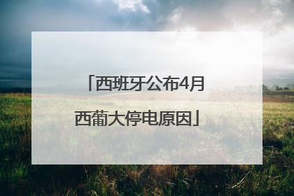 西班牙公布4月西葡大停电原因