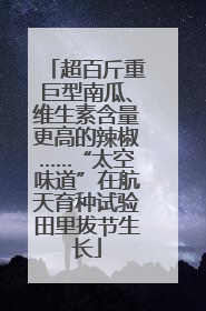 超百斤重巨型南瓜、维生素含量更高的辣椒……“太空味道”在航天育种试验田里拔节生长