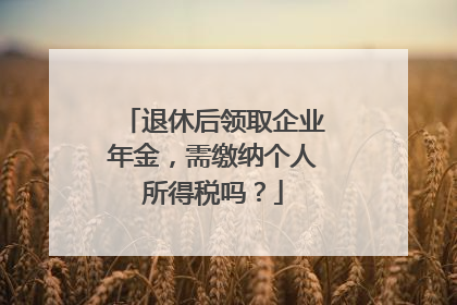 退休后领取企业年金，需缴纳个人所得税吗？