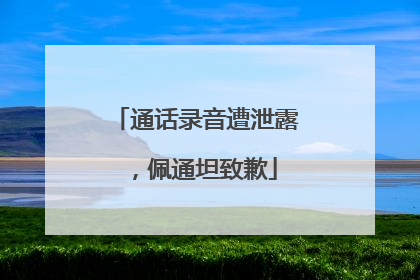 通话录音遭泄露，佩通坦致歉