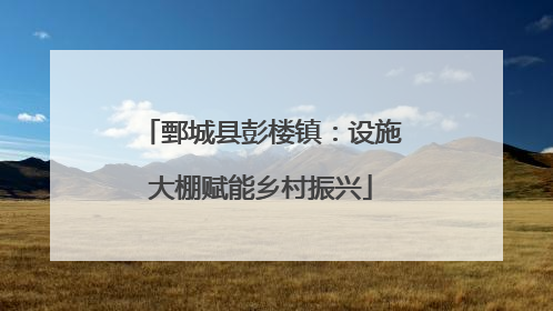 鄄城县彭楼镇：设施大棚赋能乡村振兴