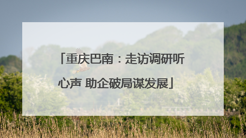 重庆巴南：走访调研听心声 助企破局谋发展