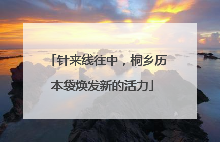 针来线往中，桐乡历本袋焕发新的活力