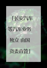 长安汽车等汽车业务独立 由国资委直管
