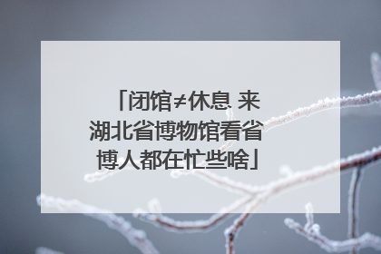 闭馆≠休息 来湖北省博物馆看省博人都在忙些啥