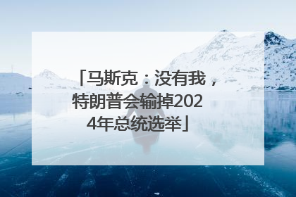 马斯克：没有我，特朗普会输掉2024年总统选举