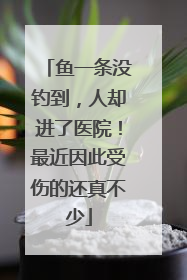 鱼一条没钓到，人却进了医院！最近因此受伤的还真不少