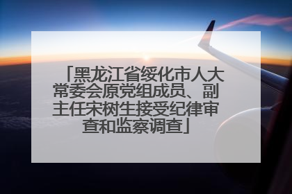 黑龙江省绥化市人大常委会原党组成员、副主任宋树生接受纪律审查和监察调查