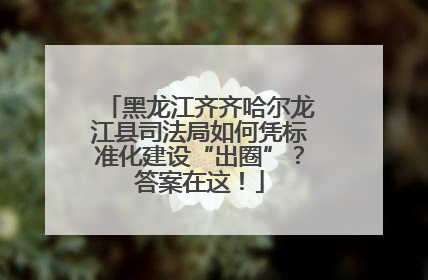黑龙江齐齐哈尔龙江县司法局如何凭标准化建设“出圈”？答案在这！