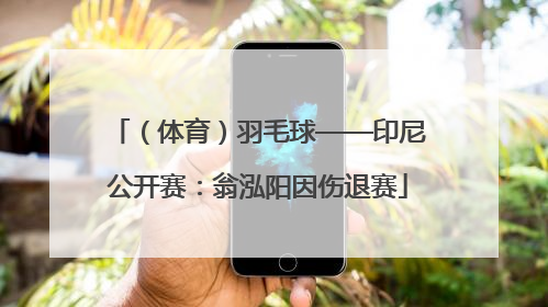（体育）羽毛球——印尼公开赛：翁泓阳因伤退赛