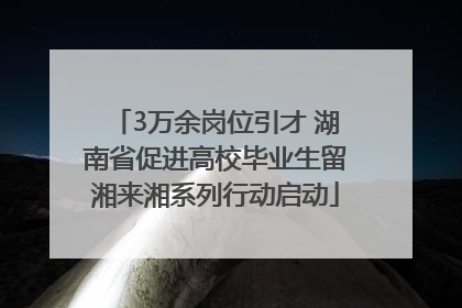3万余岗位引才 湖南省促进高校毕业生留湘来湘系列行动启动