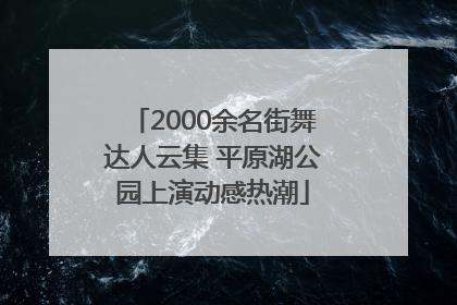 2000余名街舞达人云集 平原湖公园上演动感热潮