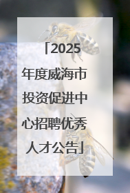 2025年度威海市投资促进中心招聘优秀人才公告