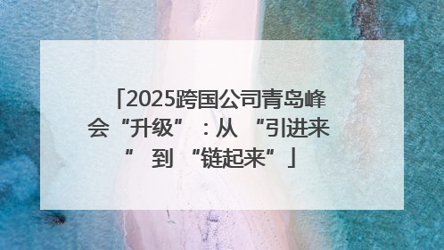 2025跨国公司青岛峰会“升级”：从 “引进来” 到 “链起来”