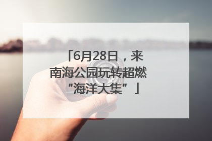 6月28日，来南海公园玩转超燃 “海洋大集”