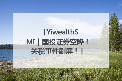 YiwealthSMI｜国投证券空降！关税事件刷屏！